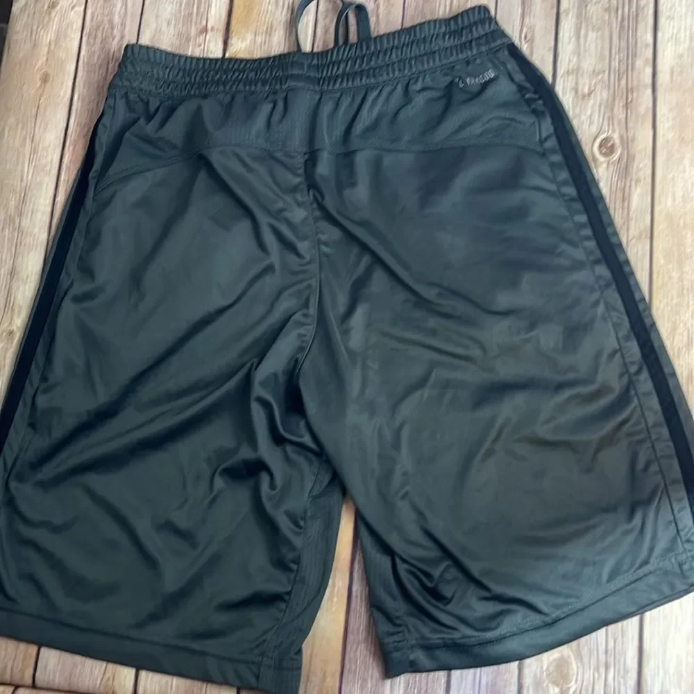 Adidas climate cool shorts - gray with black stripes - men’s small